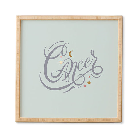 Nelvis Valenzuela Cancer Zodiac Script lettering Framed Wall Art