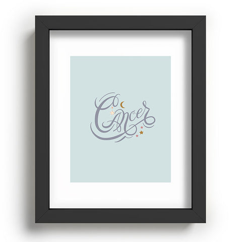Nelvis Valenzuela Cancer Zodiac Script lettering Recessed Framing Rectangle