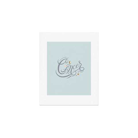 Nelvis Valenzuela Cancer Zodiac Script lettering Art Print