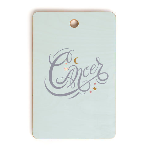 Nelvis Valenzuela Cancer Zodiac Script lettering Cutting Board Rectangle