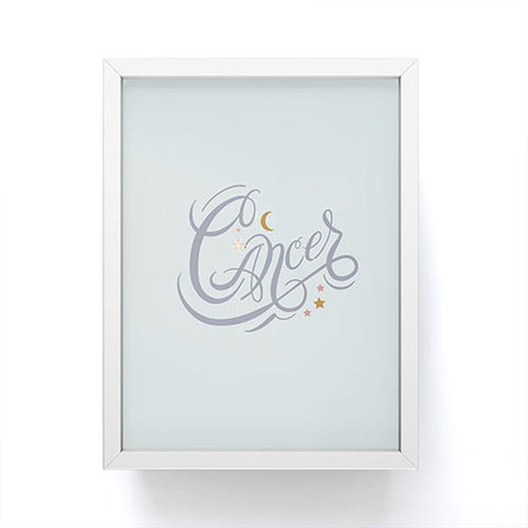 Nelvis Valenzuela Cancer Zodiac Script lettering Framed Mini Art Print