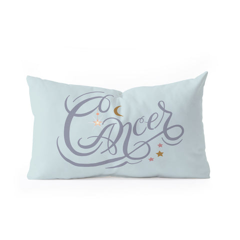Nelvis Valenzuela Cancer Zodiac Script lettering Oblong Throw Pillow