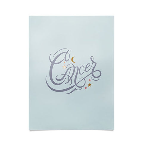 Nelvis Valenzuela Cancer Zodiac Script lettering Poster