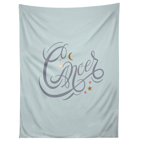 Nelvis Valenzuela Cancer Zodiac Script lettering Tapestry