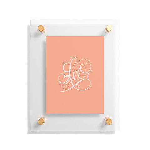 Nelvis Valenzuela Leo zodiac Script lettering Floating Acrylic Print