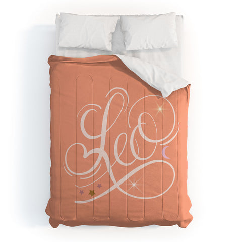 Nelvis Valenzuela Leo zodiac Script lettering Comforter