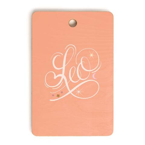 Nelvis Valenzuela Leo zodiac Script lettering Cutting Board Rectangle
