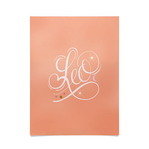 Nelvis Valenzuela Leo zodiac Script lettering Poster