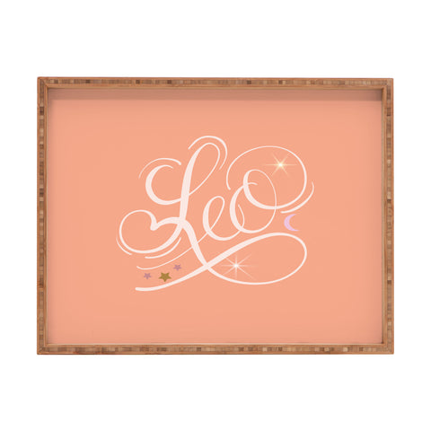 Nelvis Valenzuela Leo zodiac Script lettering Rectangular Tray