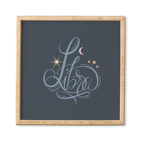 Nelvis Valenzuela Libra Zodiac Script Lettering Framed Wall Art