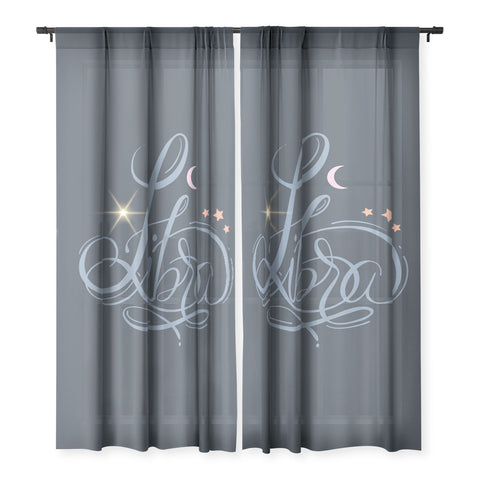 Nelvis Valenzuela Libra Zodiac Script Lettering Sheer Non Repeat