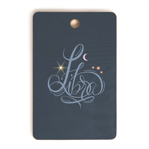 Nelvis Valenzuela Libra Zodiac Script Lettering Cutting Board Rectangle