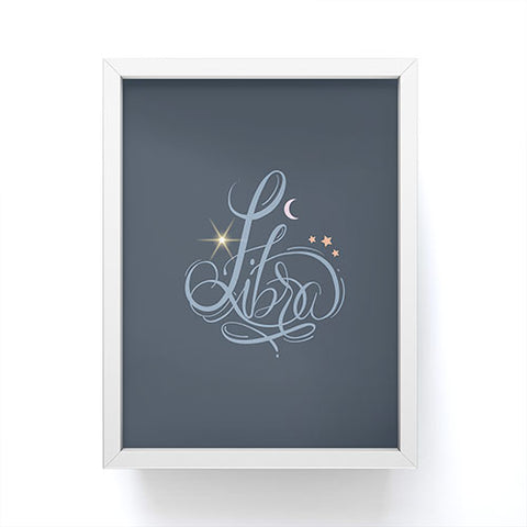 Nelvis Valenzuela Libra Zodiac Script Lettering Framed Mini Art Print