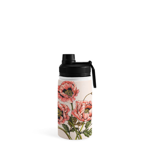 Nelvis Valenzuela Pink Shirley Poppies Water Bottle