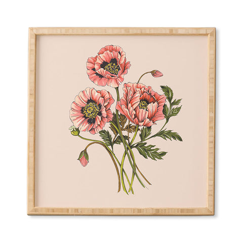 Nelvis Valenzuela Pink Shirley Poppies Framed Wall Art