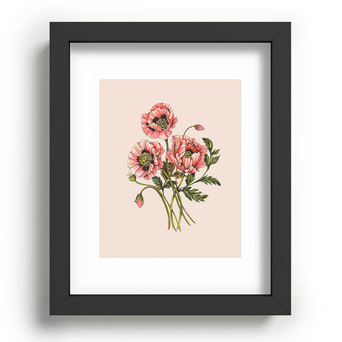 Nelvis Valenzuela Pink Shirley Poppies Recessed Framing Rectangle