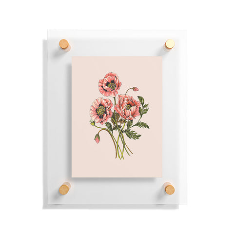 Nelvis Valenzuela Pink Shirley Poppies Floating Acrylic Print