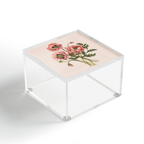 Nelvis Valenzuela Pink Shirley Poppies Acrylic Box