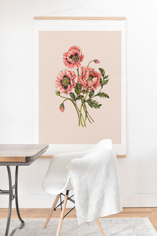 Nelvis Valenzuela Pink Shirley Poppies Art Print And Hanger