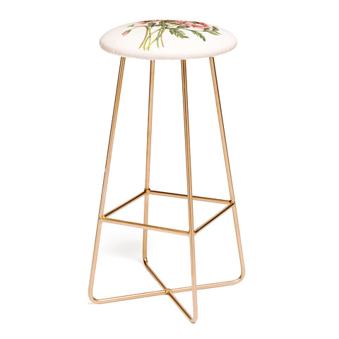 Nelvis Valenzuela Pink Shirley Poppies Bar Stool
