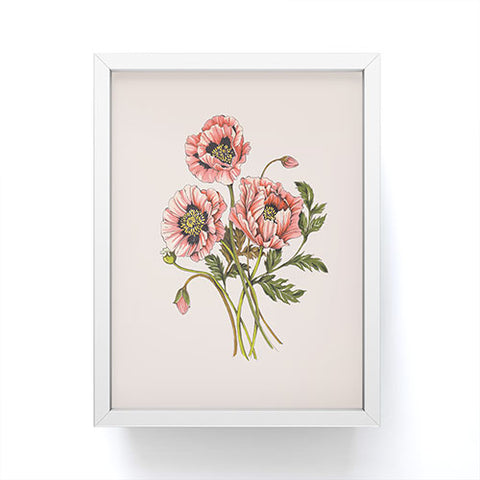 Nelvis Valenzuela Pink Shirley Poppies Framed Mini Art Print