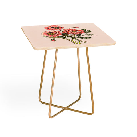 Nelvis Valenzuela Pink Shirley Poppies Side Table