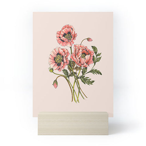 Nelvis Valenzuela Pink Shirley Poppies Mini Art Print
