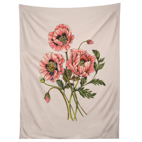 Nelvis Valenzuela Pink Shirley Poppies Tapestry