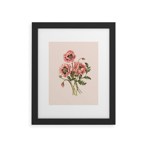 Nelvis Valenzuela Pink Shirley Poppies Framed Art Print