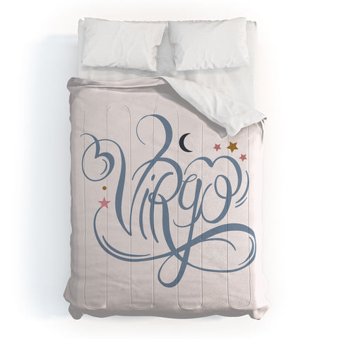 Nelvis Valenzuela Virgo Zodiac Script lettering Comforter