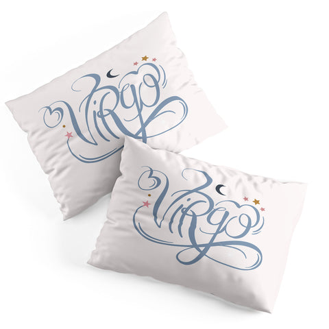 Nelvis Valenzuela Virgo Zodiac Script lettering Pillow Shams