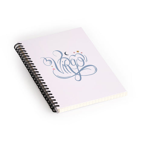 Nelvis Valenzuela Virgo Zodiac Script lettering Spiral Notebook