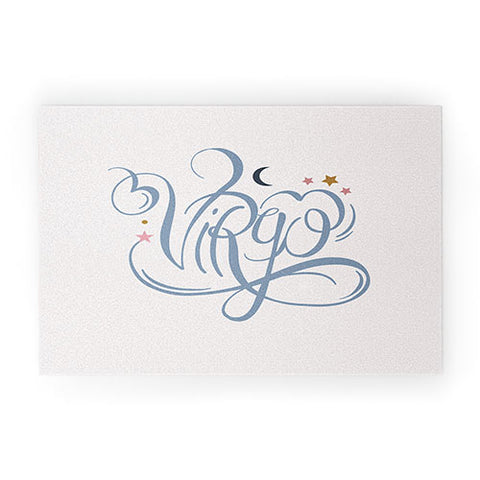 Nelvis Valenzuela Virgo Zodiac Script lettering Welcome Mat