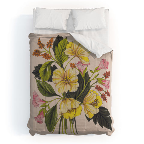 Nelvis Valenzuela Yellow Flower bunch Comforter