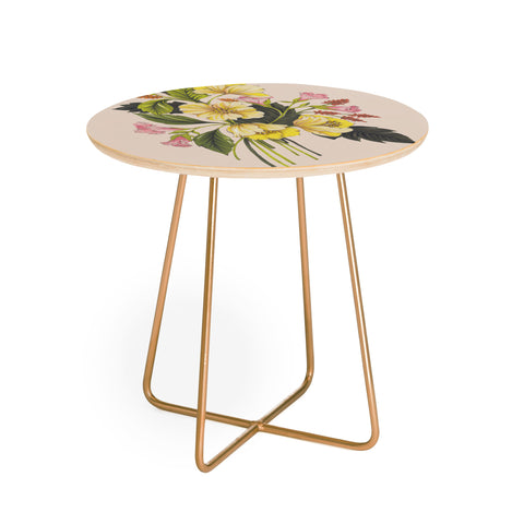 Nelvis Valenzuela Yellow Flower bunch Round Side Table
