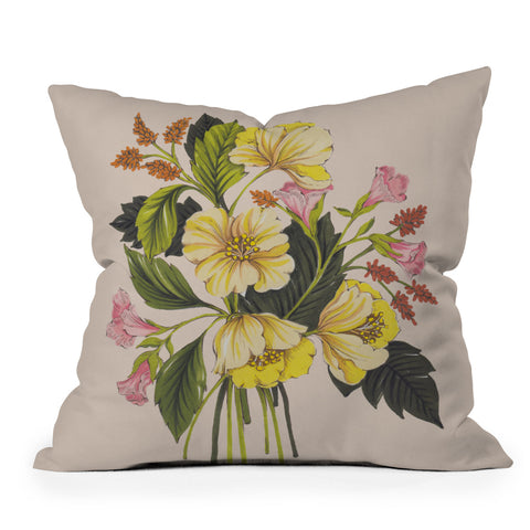 Nelvis Valenzuela Yellow Flower bunch Throw Pillow