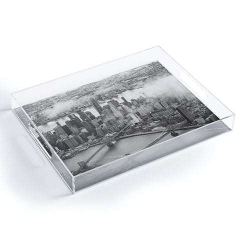 Nicholson Photography Manhattan Through The Clouds Acrylic Tray