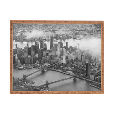 Nicholson Photography Manhattan Through The Clouds Rectangular Tray