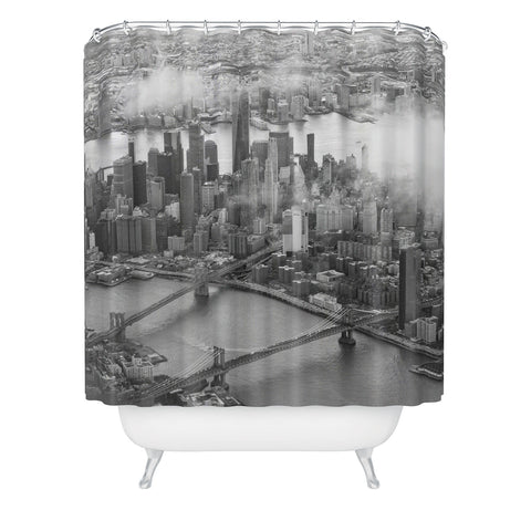 Nicholson Photography Manhattan Through The Clouds Shower Curtain