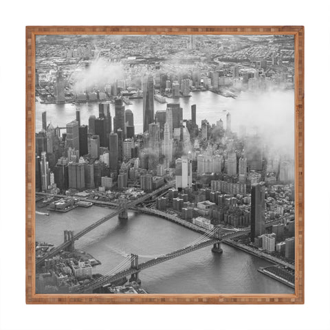 Nicholson Photography Manhattan Through The Clouds Square Tray