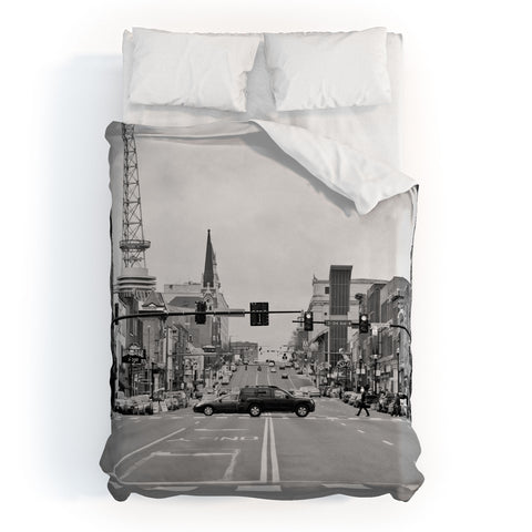 Nicholson Photography Up Broadway Nashville Duvet Cover
