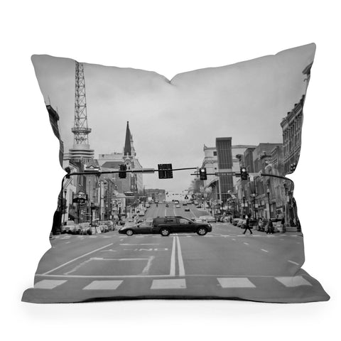 Nicholson Photography Up Broadway Nashville Throw Pillow