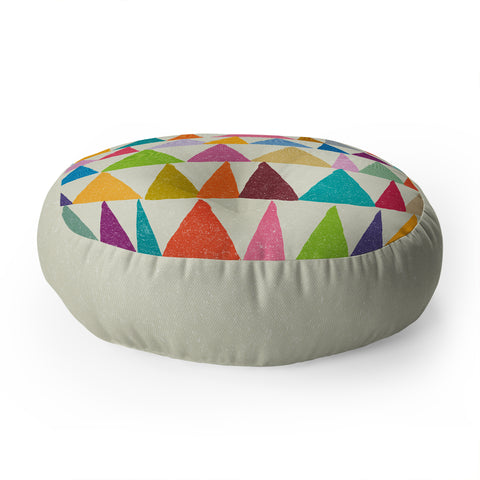 Nick Nelson Analogous Shapes In Bloom Floor Pillow Round
