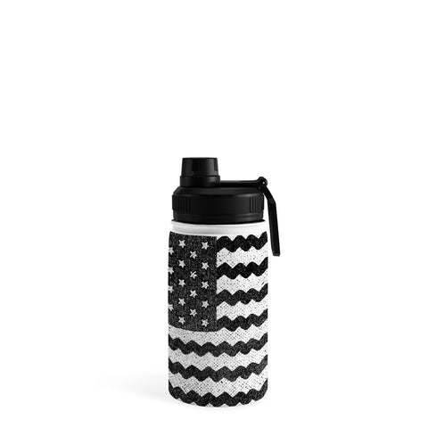 Nick Nelson Black and White Zig Zag Flag Water Bottle