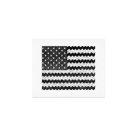 Nick Nelson Black and White Zig Zag Flag Art Print