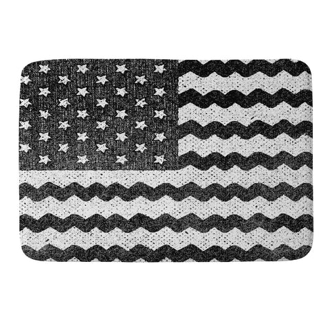 Nick Nelson Black and White Zig Zag Flag Memory Foam Bath Mat