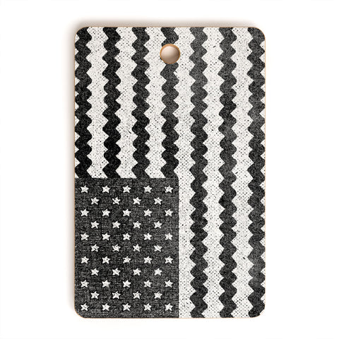Nick Nelson Black and White Zig Zag Flag Cutting Board Rectangle