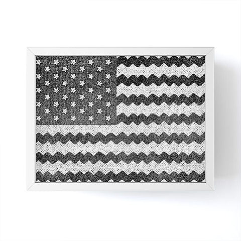 Nick Nelson Black and White Zig Zag Flag Framed Mini Art Print