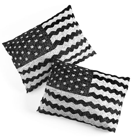 Nick Nelson Black and White Zig Zag Flag Pillow Shams
