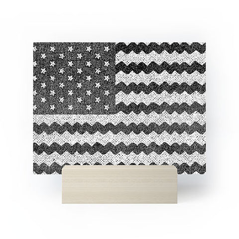 Nick Nelson Black and White Zig Zag Flag Mini Art Print